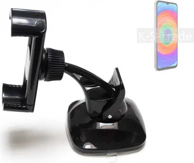 Produktbild von K-S-Trade kompakte Handy-Halterung Windschutzscheibe kompatibel mit Ulefone Note 14 Armaturenbrett schwarz Autohalterung KFZ Halter Scheiben-Halterung