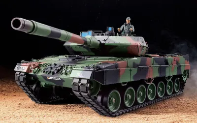 Produktbild von RC Panzer "German Leopard 2A6" Heng Long 1:16 mit R&S, Metallgetriebe (Stahl) und Metallketten -2,4Ghz -V 7.0 - PRO mit RRZ