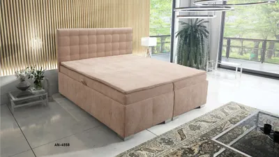 Produktbild von Boxspringbett Miami 140x200 cm, mit Bonellmatratze Topper und zwei Bettkästen, Beige