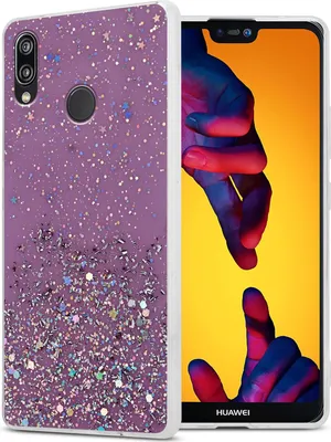 Produktbild von Cadorabo Hülle für Huawei P20 LITE 2018 / NOVA 3E Schutz Hülle in Lila Handyhülle TPU Etui Glitter Cover Case Glitzer