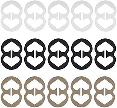 Produktbild von BH-Träger-Clips, 15 BH-Clip-Halter für Damen, Schwarz, Weiß, Beige, für volle Körbchengröße