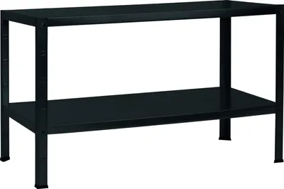 Produktbild von SCHULTE Regalwelt Steckregal mit 2 PowerMAX Fachböden, 65 kg Tragkraft, 43x100x40 cm (HxBxT), schwarz-Struktur, Blackline, Lagerregal, Werkstattregal
