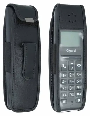 Zdjęcie produktu dla Etui skórzane caseroxx z klipsem do paska, kompatybilne z modelami Gigaset PURE 120 / PURE 120A, wykonane ze sztucznej skóry, z klipsem do paska i okienkiem