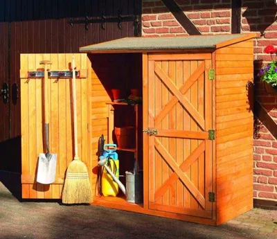 Produktbild von Gartenschrank promadino Pforzheim groß 149 x 78 x 163 cm braun