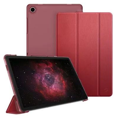 Produktbild von Fintie Hülle für Samsung Galaxy Tab A11+ Plus 11" 2025 / Tab A9+ Plus 11 Zoll 2023 Tablet, Ultradünn Schutzhülle mit Translucent Rückseite Cover, Rot