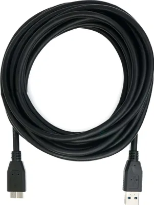 Produktbild von SYSTEM-S USB 3.0 Kabel 5 m Micro B Stecker zu Typ A Stecker in Schwarz