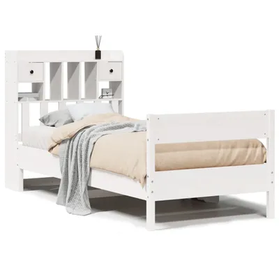 Immagine prodotto di Letto Libreria senza Materasso Bianca 90x200 cm Legno di Pino