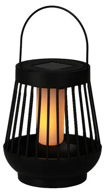 Produktbild von Moderne Solar LED Gartenlaterne mit Flammeneffekt, Ø 13 cm, Höhe 15 cm