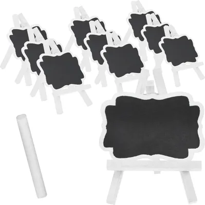 Produktbild von com-four® 10x Mini Holztafel-Set für Kräuter und Zimmer-Pflanzen, Staffelei aus Holz für Namensschild, Preisaufsteller mit Kreide zum Beschriften für Pflanzentöpfe, Saatgut oder als Tisch-Dekoration