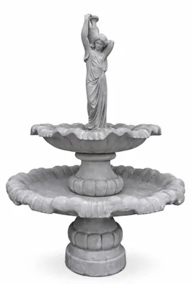 Image de Casa Padrino Fontaine baroque Femme avec cruche Gris Ø 130 x H. 185 cm - Fontaine de jardin
