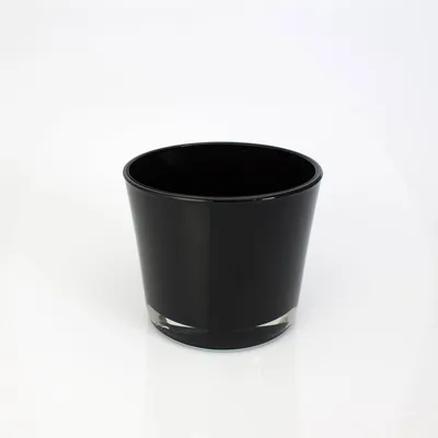Produktbild von INNA-Glas Blumentopf - Windlicht Alena, schwarz, 12,5cm, Ø 14,5cm - Konisches Glas - Pflanzgefäß