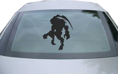 Produktbild von Indigos UG - Aufkleber Heckscheibe & Motorklappe DE2473 - schwarz - 600x499 mm - Ifrit - Auto Scheiben Fenster Heckklappe Tuning Racing JDM - Die cut
