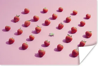 Produktbild von MuchoWow® Poster Erdbeere - Rosa - Obst 120x80 cm - Bilder