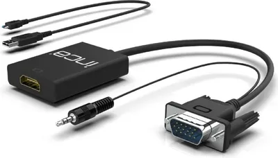 Produktbild von INCA Adapter IVTH-02 VGA + USB-A + Audio > HDMI, 0.2m retail