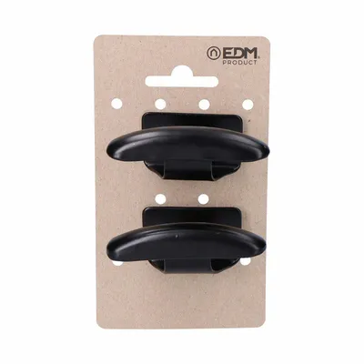 Produktbild von Schwarze Garderobenleiste 70x45mm Set mit 2 Stück - Edm