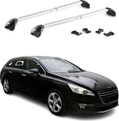 Image de Barres de toit transversales pour Peugeot 508 Break / 508 RXH 11-18 Alu Gris ABE