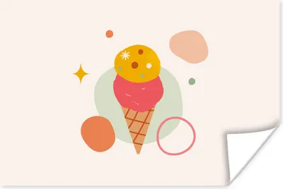 Produktbild von MuchoWow® Poster Eiscreme - Sommer - Farben 90x60 cm - Schlafzimmer