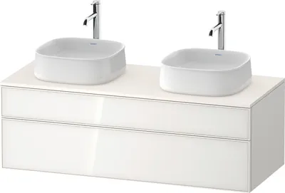 Image de Duravit Zencha Meuble sous-lavabo sur console, 1300x550mm, 1 coulissant, 1 tiroir, 2 découpes, ZE4823B64840000
