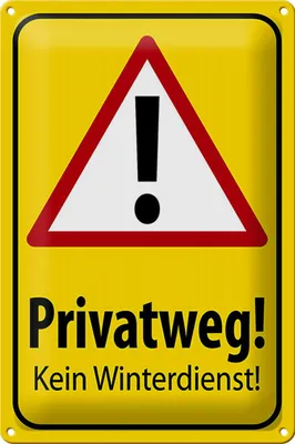 Produktbild von Blechschild Hinweis 20x30cm Privatweg kein Winterdienst