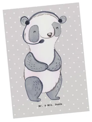 Produktbild von Mr. & Mrs. Panda Postkarte Kundendienstmitarbeiter Herz - Grau Pastell - Geschenk, Headset, Customer Service, Callcenteragent, Postkarten, Ansichtskarten, Homeoffice