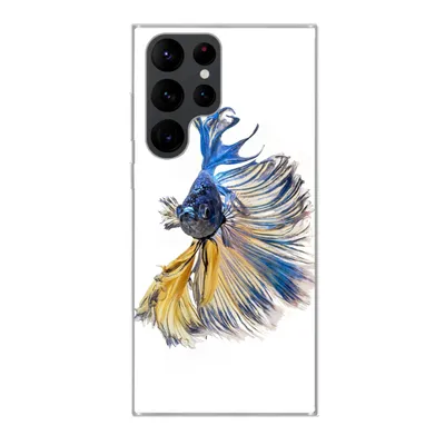 Produktbild von MuchoWow® Handyhülle Schutzhülle Hülle für Samsung Galaxy S22 Ultra Fisch - Schwanz - Blau Silikon Softcase Handy Hülle - Abbildung