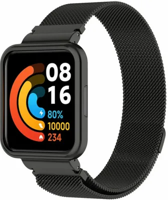 Produktbild von Strap-It Redmi Watch 2 Lite Milanese Armband (Schwarz)