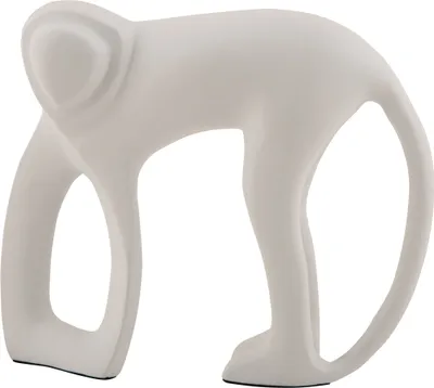 Produktbild von Dekofigur in Form eines Klammeraffen aus Aluminium, Weiß, 5 cm breit