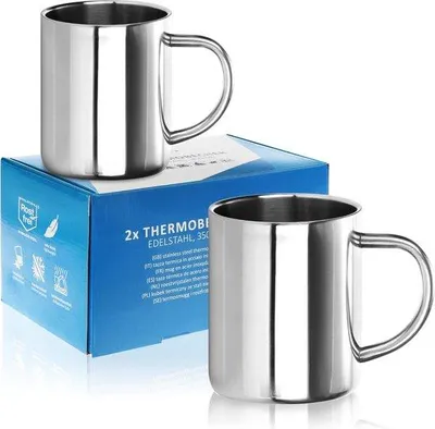 Productafbeelding van Famanu thermosbeker van roestvrij staal - 350 ml per beker