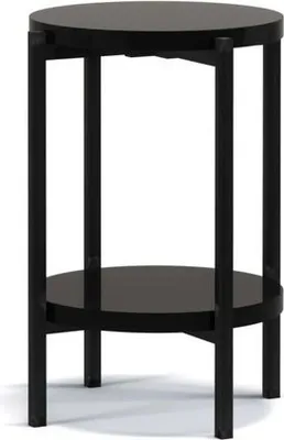 Image de Table de rangement ronde VILEM – noir brillant