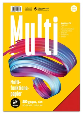 Produktbild von Staufen Multifunktionspapier 50 Blatt 80g/m² rot DIN A4