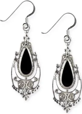 Produktbild von Onyx Ohrringe Silber 925: Gothic Ohrhänger