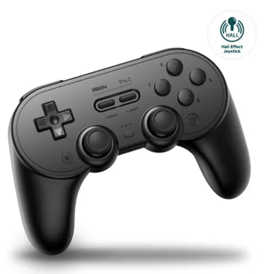 Obrázek produktu pro Bluetooth ovladač pro Nintendo Switch, joystick s Hallovým senzorem, bezdrátový, výdrž baterie 20 hodin (černý)