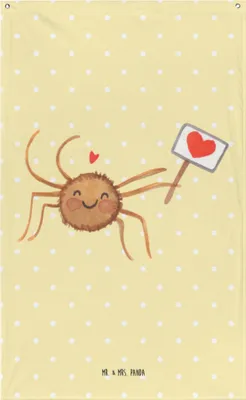 Produktbild von Mr. & Mrs. Panda Tapestry Spinne Agathe Motivation - Gelb Pastell - Geschenk, Wandbild, Gobelin, Vertrauen, Dankeschön, Wandtuch, Liebe, Wandbehang, Wandteppich, Glück