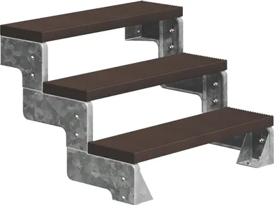 Produktbild von Dolle Außentreppe Gardentop 54-66cm Geschosshöhe mit Trimax dunkelbraun 100cm breit ohne Geländer