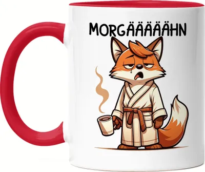 Produktbild von Morgääään Müder Fuchs Tasse Rot - Chef Morgenmuffel Geschenk