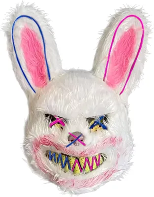 Productafbeelding van Horror konijnenmasker - Pluche konijnenkop - Bloederig - Halloween - Carnaval - Volwassenen