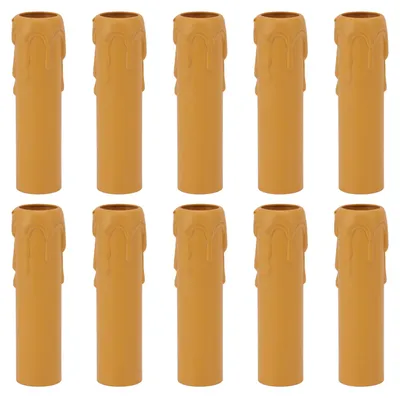 Productafbeelding van 10 stuks kaarsomslagen, 4 inch, imitatie, vintage wasdruppelsokkel voor kroonluchters, geel