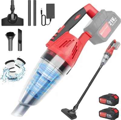 Obrázek produktu pro Ruční vysavač do auta, nabíjení přes USB, silný sací výkon, 2 baterie