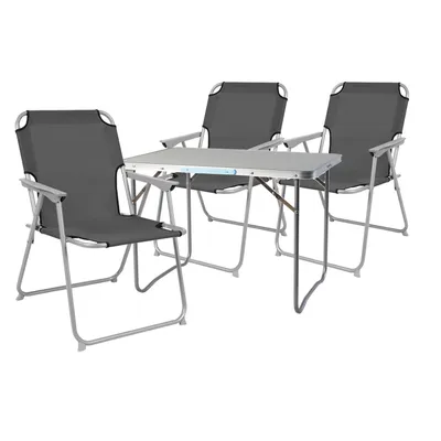 4-teiliges Campingmöbel Set Alu mit Tragegriff Camping L70xB50xH59cm Anthrazit