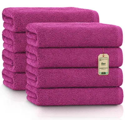Immagine prodotto di Asciugamani NatureMark – Set da 8 pezzi – 100% cotone, morbidi e assorbenti, per bagno, spa e palestra, 50 x 100 cm, rosa