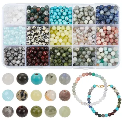 Natürliche Edelsteinkugeln 6 mm, ca. 750 Stück, DIY-Schmuck