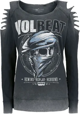 Produktbild von Volbeat Sweatshirt Damen Bandana Skull grau L