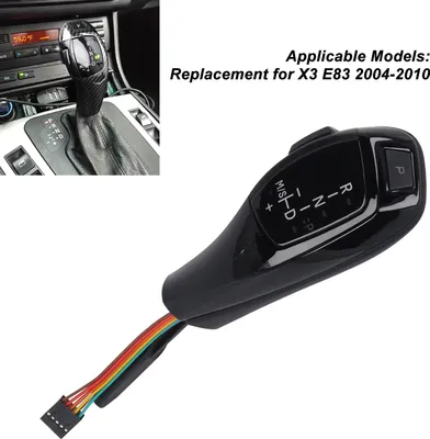Productafbeelding van LED-automatische versnellingshendelknop, voor de bestuurderszijde, rode knop, een perfecte vervanging voor de X3 E83 (2004–2010), glanzend zwart
