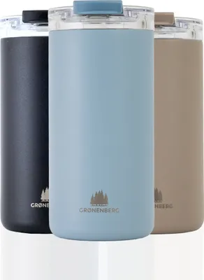 Produktbild von Groenenberg Thermobecher 473ml, sky | Kaffeebecher to go 100% Auslaufsicher | Hält mind. 4 h heiß | Coffee to go Becher aus recyceltem Edelstahl