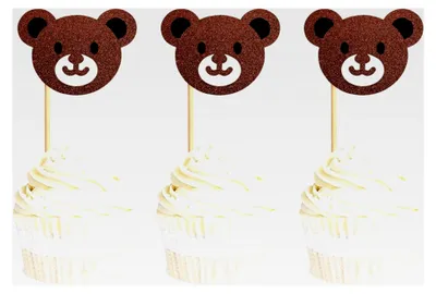 Produktbild von 30 Stück Bären Cupcake Topper, Cupcake Dekorationen für Kinderpartys und Babypartys