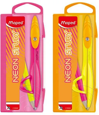 Zdjęcie produktu dla Maped 199100 Pudełko kompasu Maped STUDY NEON z pierścieniem adaptera, asortyment