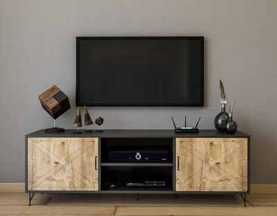 Obrázek produktu pro Skye Decor, Venüs- VenüsKLN, Antracit,Borovice, TV skříňky, 56x160x40 cm, 100% melaminovaná dřevotříska