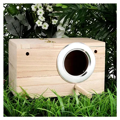 Produktbild von Nistkasten aus Holz für Wellensittiche und andere Vögel