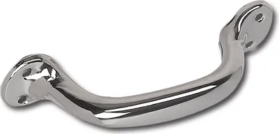 Image de Poignée de porte, modèle Sinon. Largeur : 115 mm, hauteur : 27 mm, en acier nickelé
