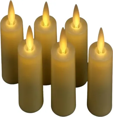 Immagine prodotto di INF Set di 6 Candele LED con Fiamma Tremolante, a Batteria, Luce Bianco Caldo